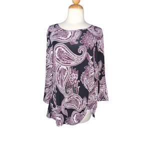 Est 1948 Cato Women's Paisley Print Blouse Top Business Career Size Medium M EUC